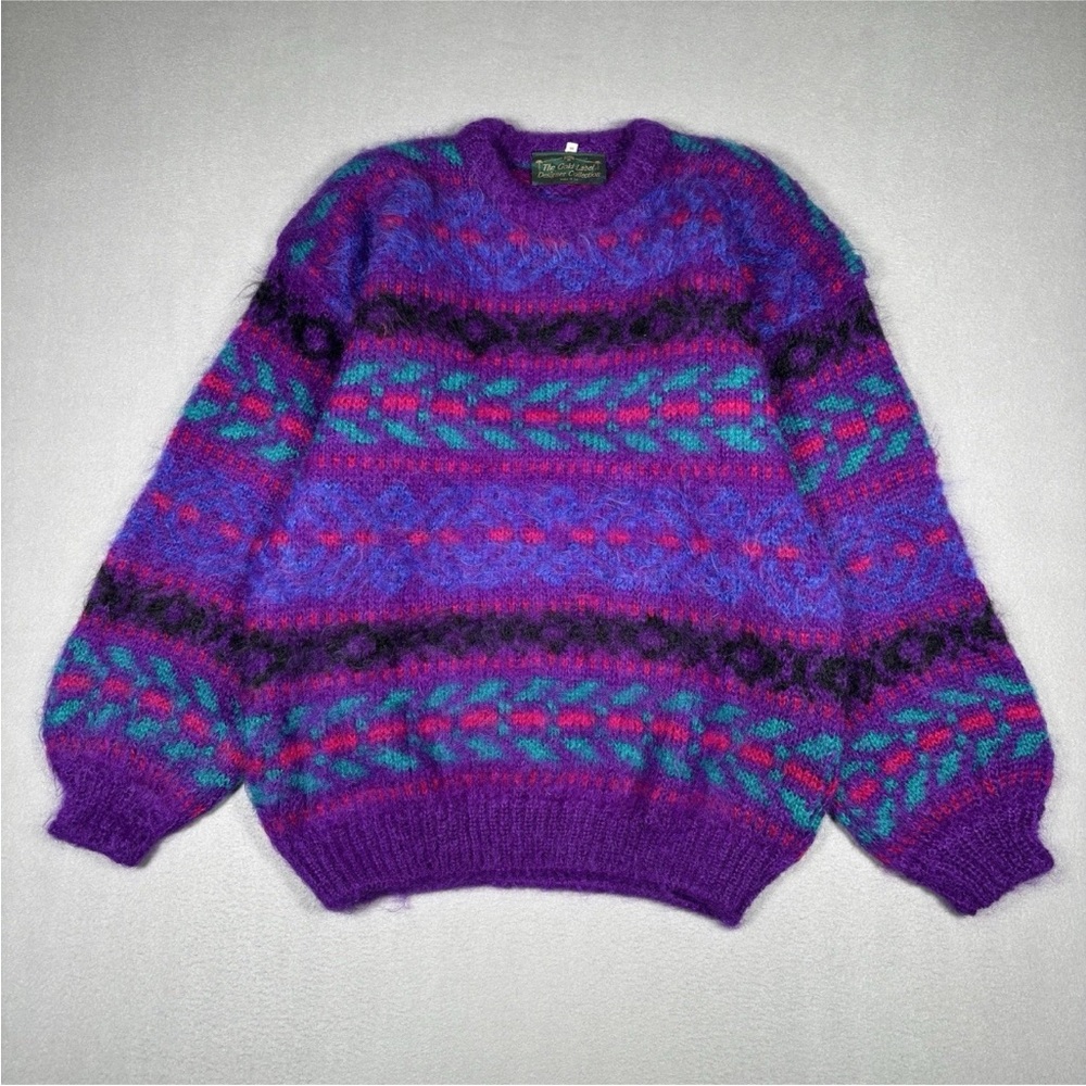 Vintage The Gold Label Designer Collection Mohair Sweater Womens Medium Purple - Picture 1 of 7